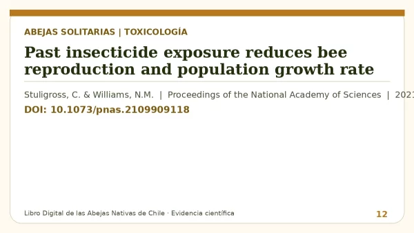 Título y DOI del estudio: Past insecticide exposure reduces bee reproduction and population growth rate