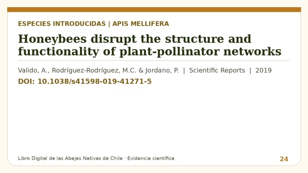 Título y DOI del estudio: Honeybees disrupt the structure and functionality of plant-pollinator networks